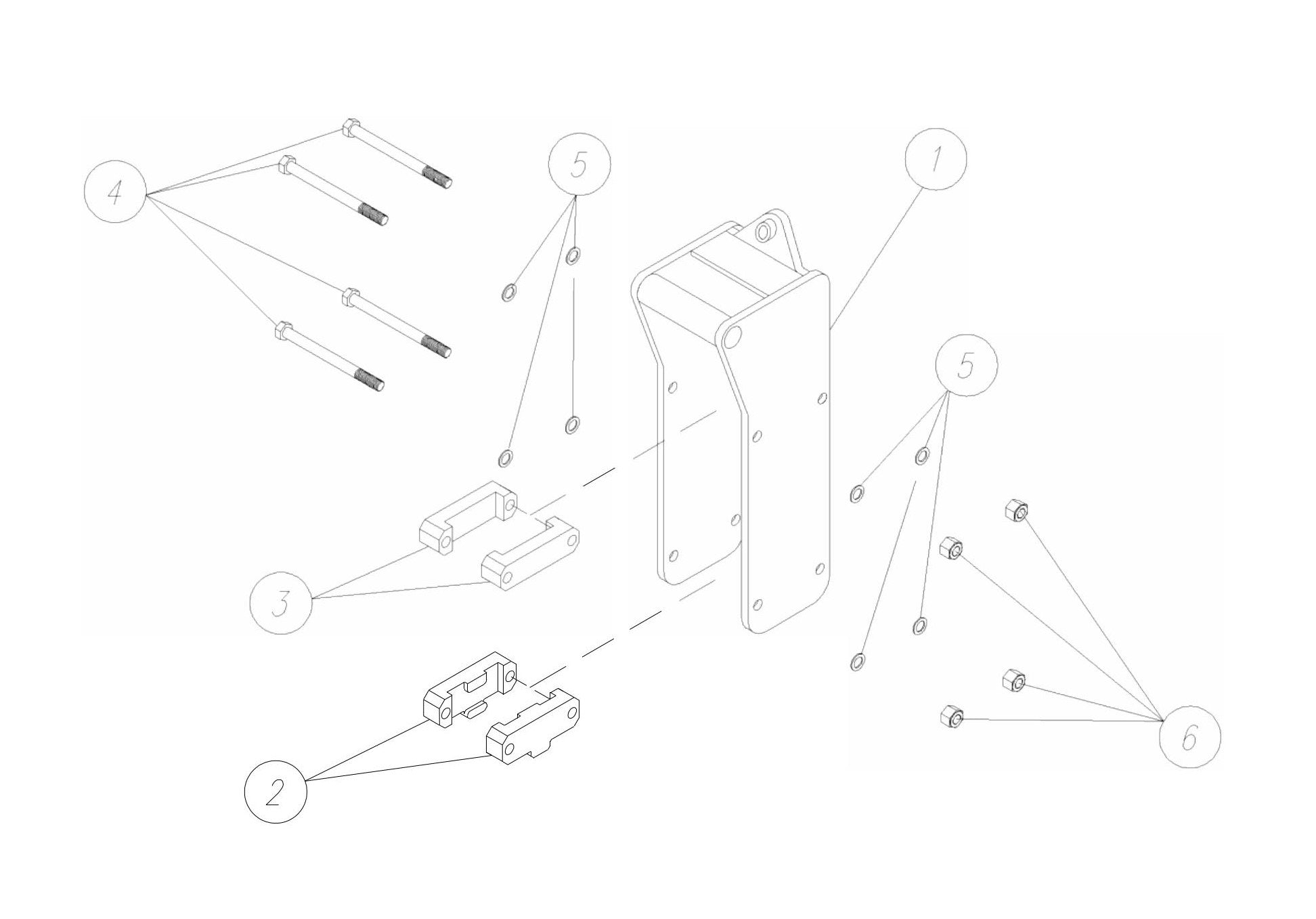 F5 Three-Boss TLB Versions (Serial No.5001 & Up) CP 027 Mounting Bracket Assembly Parts
