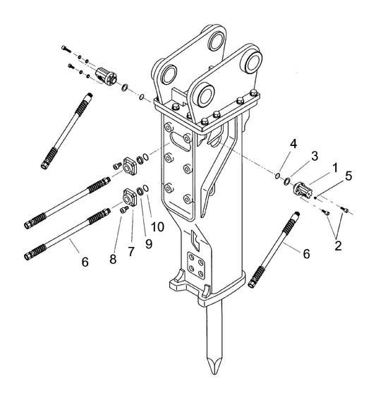 F70Qt Serial No. 1062 ~ & Up Hose Configurations Assembly Parts