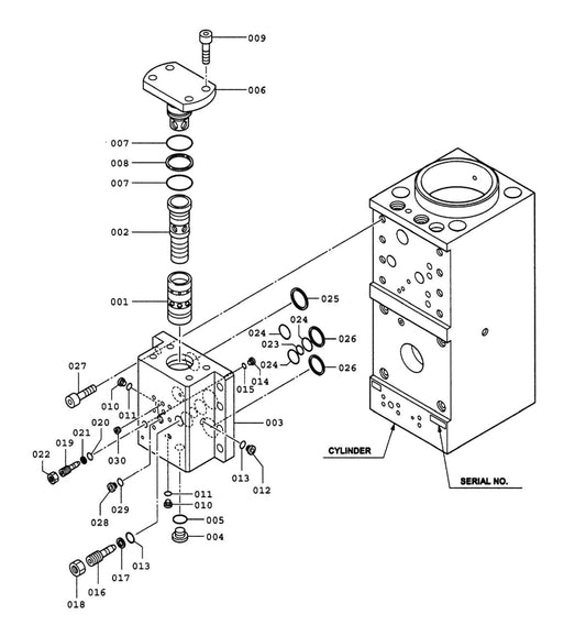 F70Qt Serial No. 1062 ~ & Up Control Valve Detail Assembly Parts