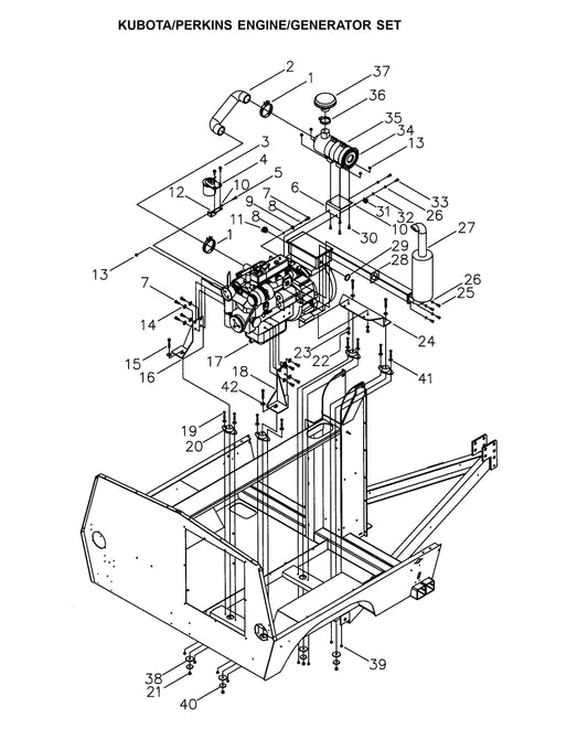Maxi-Lite Hydraulic Tower-Kubota/Perkins Engine/Generator Set (Fig 1) Parts By Allmand