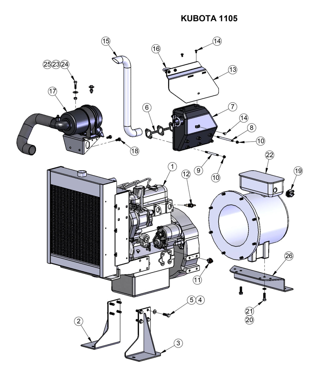 V-Series Maxi-Lite 7.5-8KW-Kubota 1105 Parts By Allmand