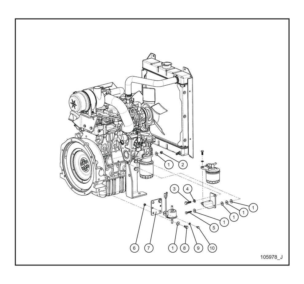 Kubota Engine Assembly Group (Fig 2) Parts By Allmand