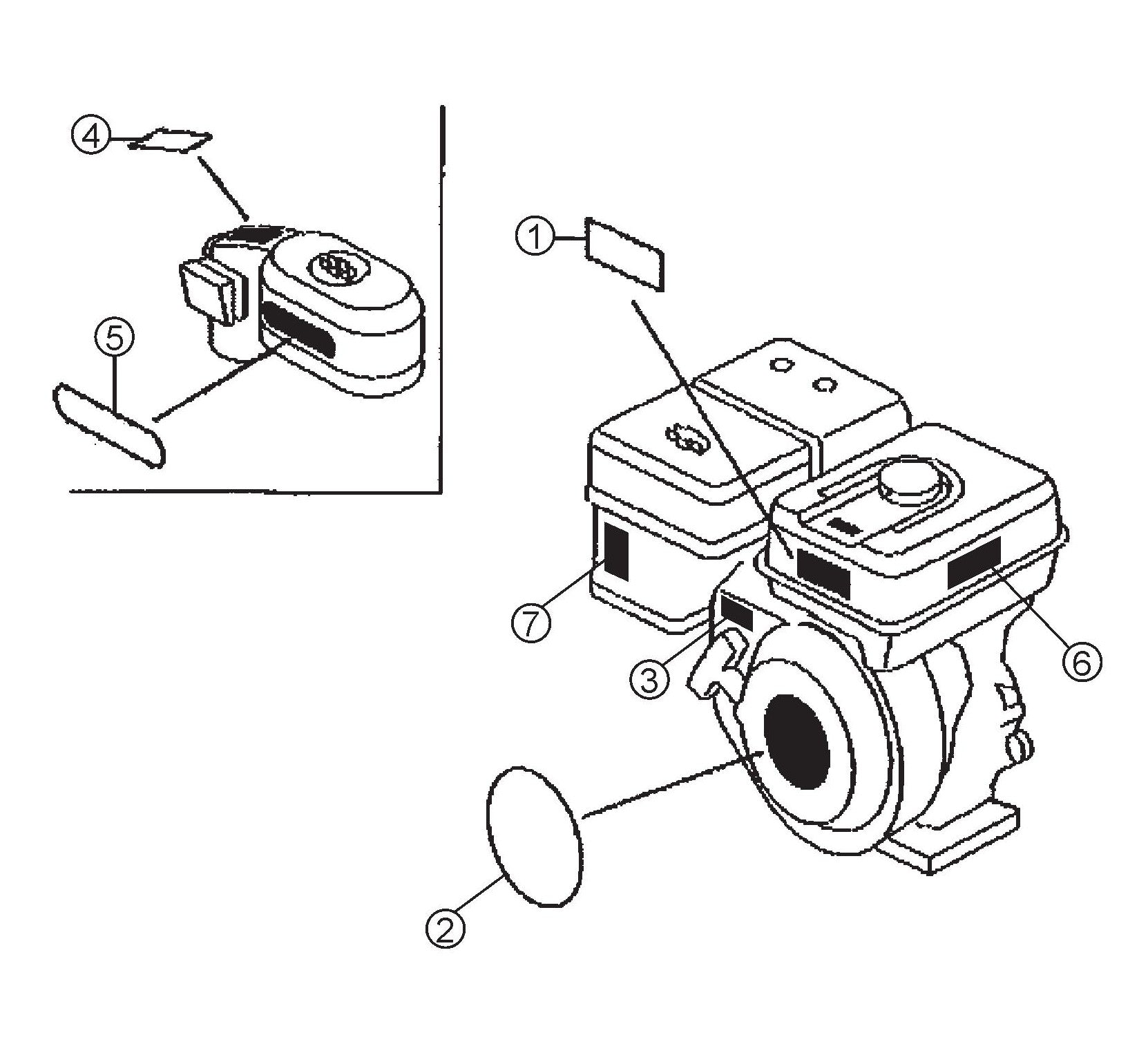HONDA GX390K1QWT2/GX390U1QWT2 Engine Labels Assembly Parts For SP1 Street Pro 1 Series By Multiquip