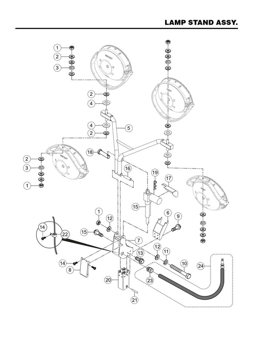 GBX GloBug Lighting System Lamp Stand Assembly Parts by Multiquip