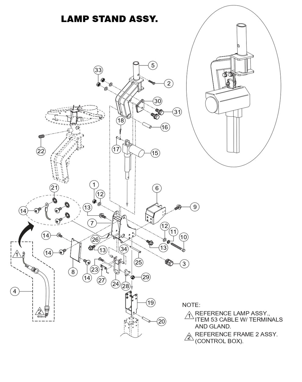 GBX24BK GloBug Lighting System Lamp Assembly Parts by Multiquip