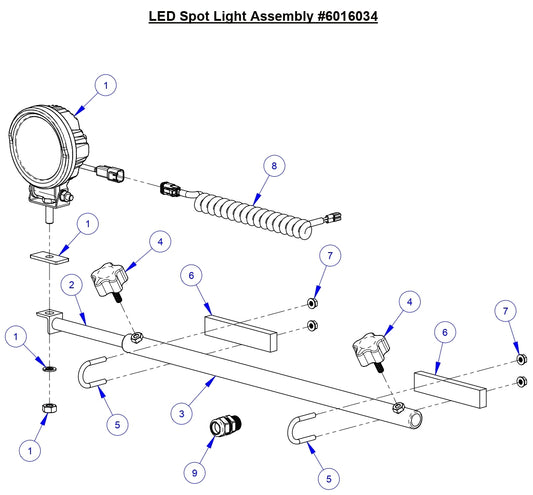 CC9074DK LED Spot Light Assembly Parts 