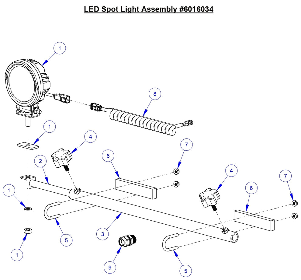 CC9074DK LED Spot Light Assembly Parts 