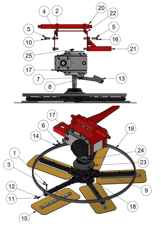 MSP445 Mechanical Super Pro Riders Left Hand Rotor Assembly Parts by Allen Engineering
