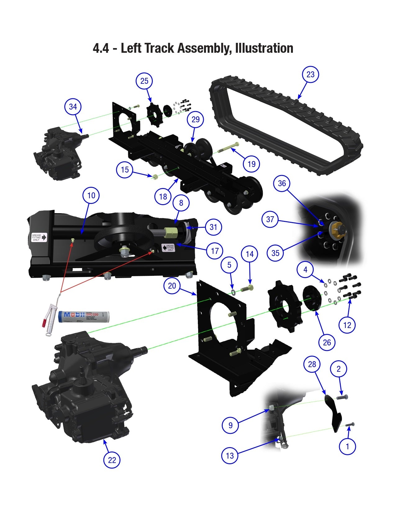 AT16 Left Track Assembly Parts By Allen Engineering