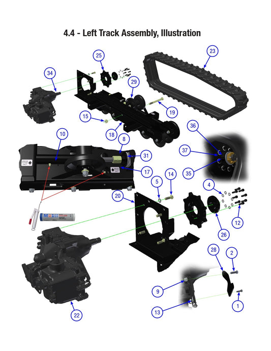 AT16 Left Track Assembly Parts By Allen Engineering