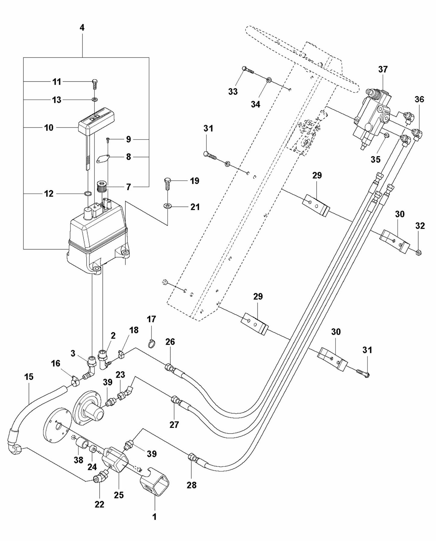 Hydraulic System Assembly Parts For LG 204 By Husqvarna