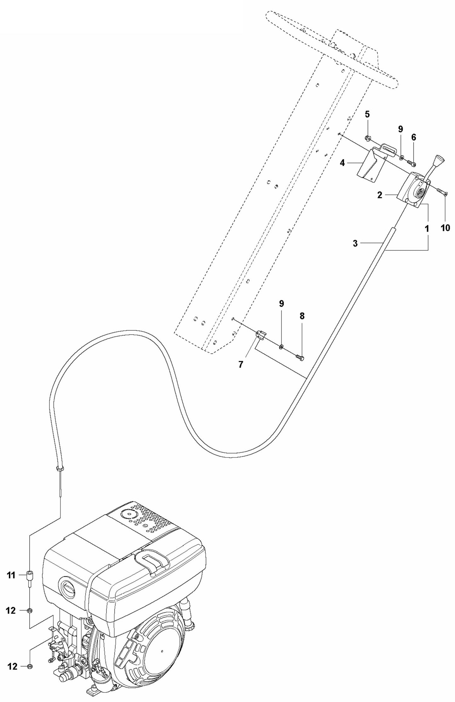 Throttle Control-Hatz- Non EPA Assembly Parts For LG 204 Petrol By Husqvarna
