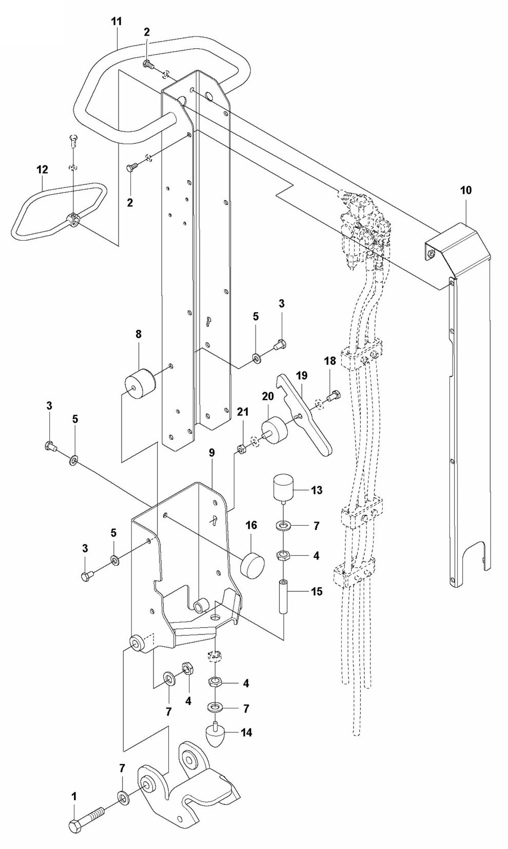 Handle Assembly Parts For LG 204 By Husqvarna