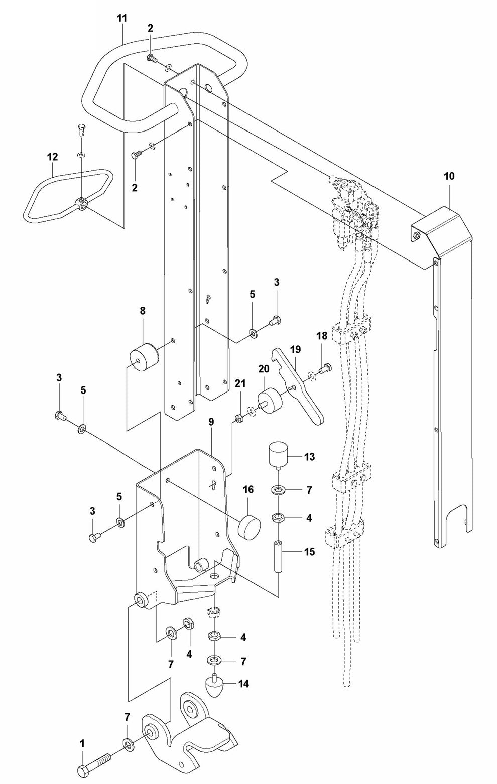 Handle Assembly Parts For LG 204 Petrol By Husqvarna