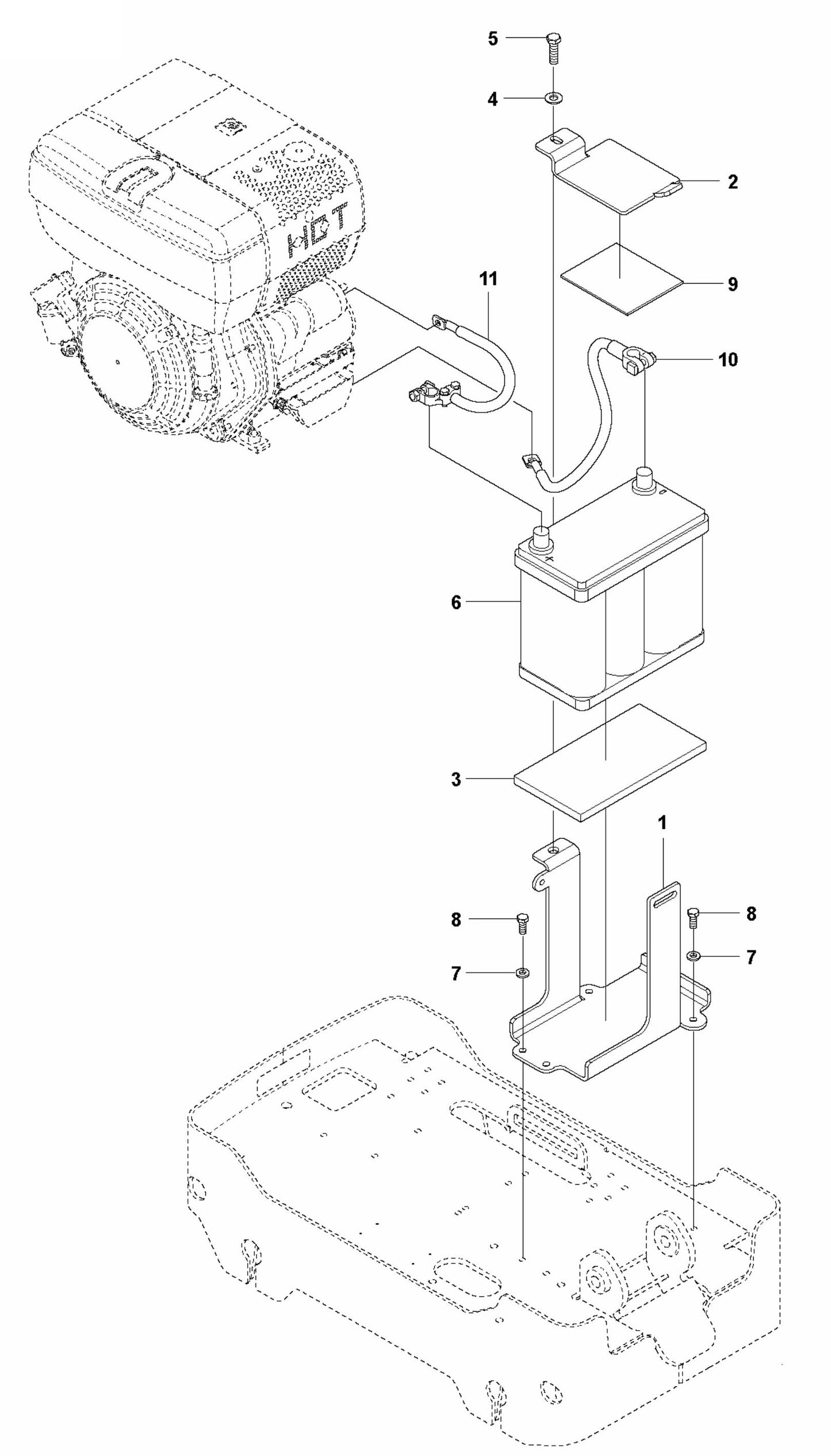 Battery Assembly Parts For LG 204 By Husqvarna