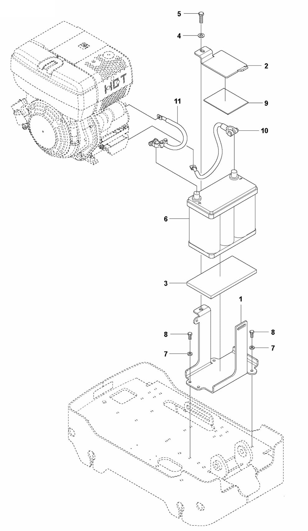 Battery Assembly Parts For LG 204 Petrol By Husqvarna
