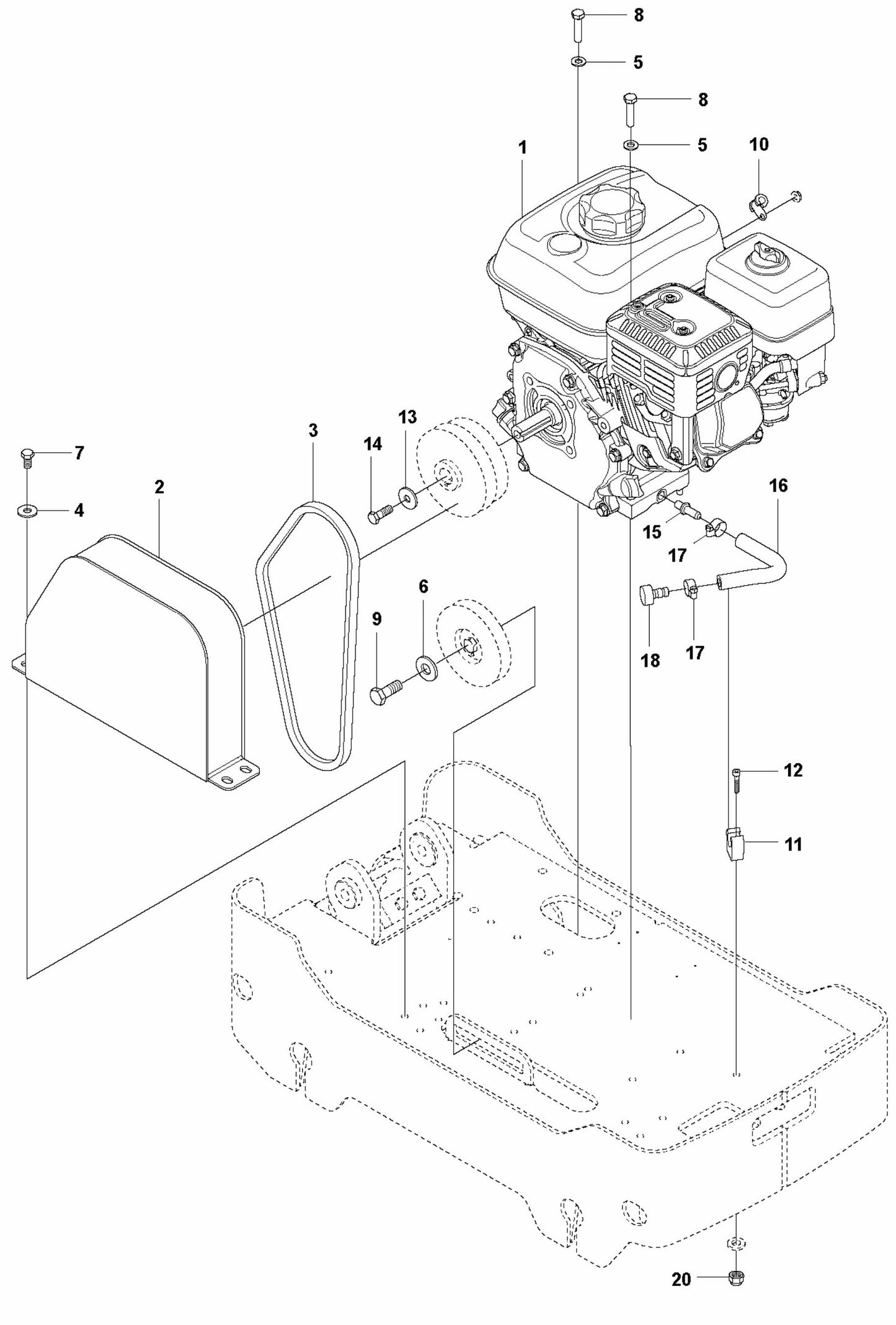 Engine Installation-Honda Assembly Parts For LG 204 By Husqvarna