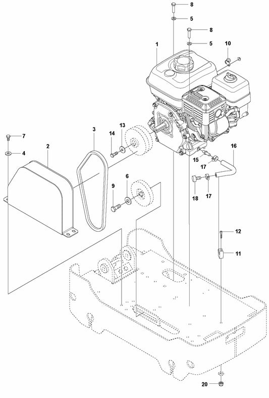 Engine Installation-Honda Assembly Parts For LG 204 By Husqvarna