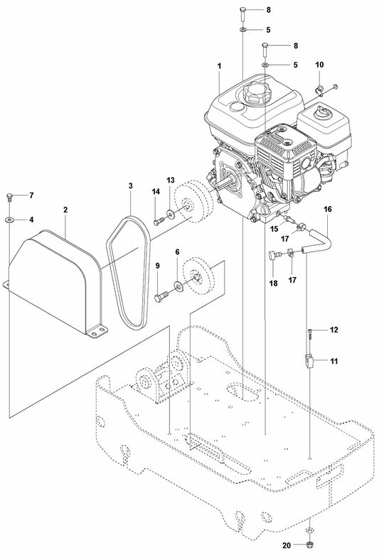 Engine Installation-Honda Assembly Parts For LG 204 Petrol By Husqvarna