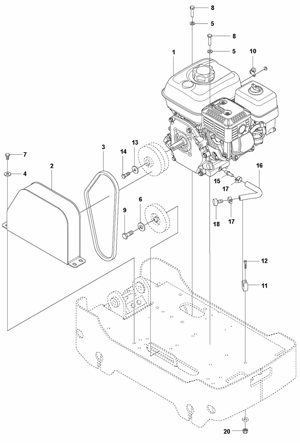 Engine Installation-Honda Assembly Parts For LG 204 Petrol By Husqvarna