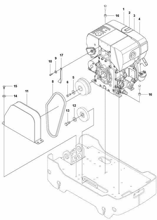 Engine Installation-Hatz Assembly Parts For LG 204 Petrol By Husqvarna