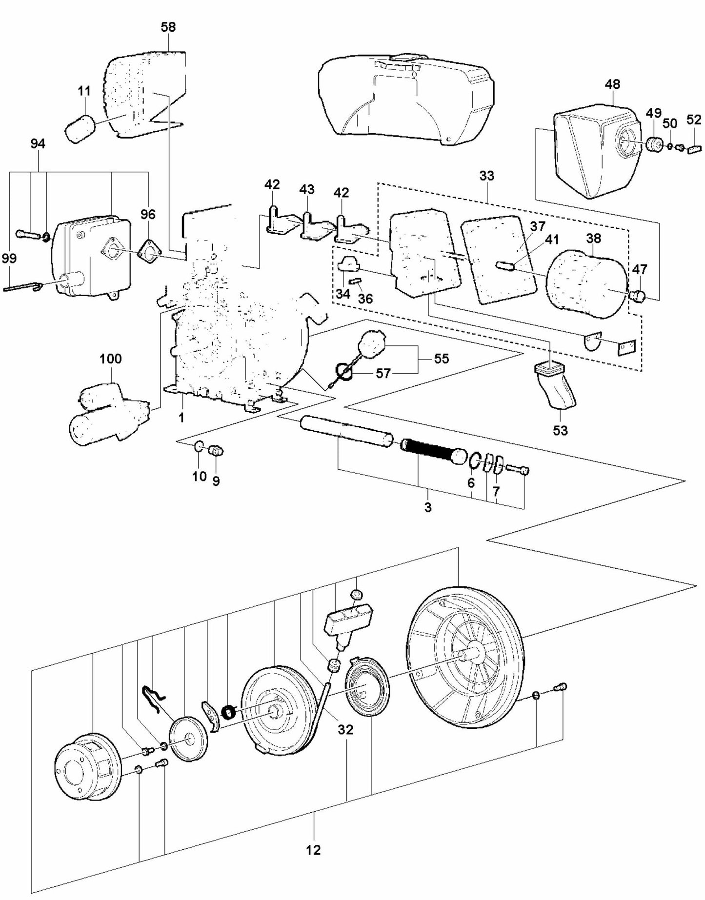 Engine - Hatz 1B30 - Electric Start - EPA Assembly Parts For LG 300 By Husqvarna