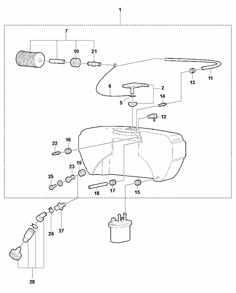 Fuel Tank - Hatz 1B30 Assembly Parts For LG 300 By Husqvarna