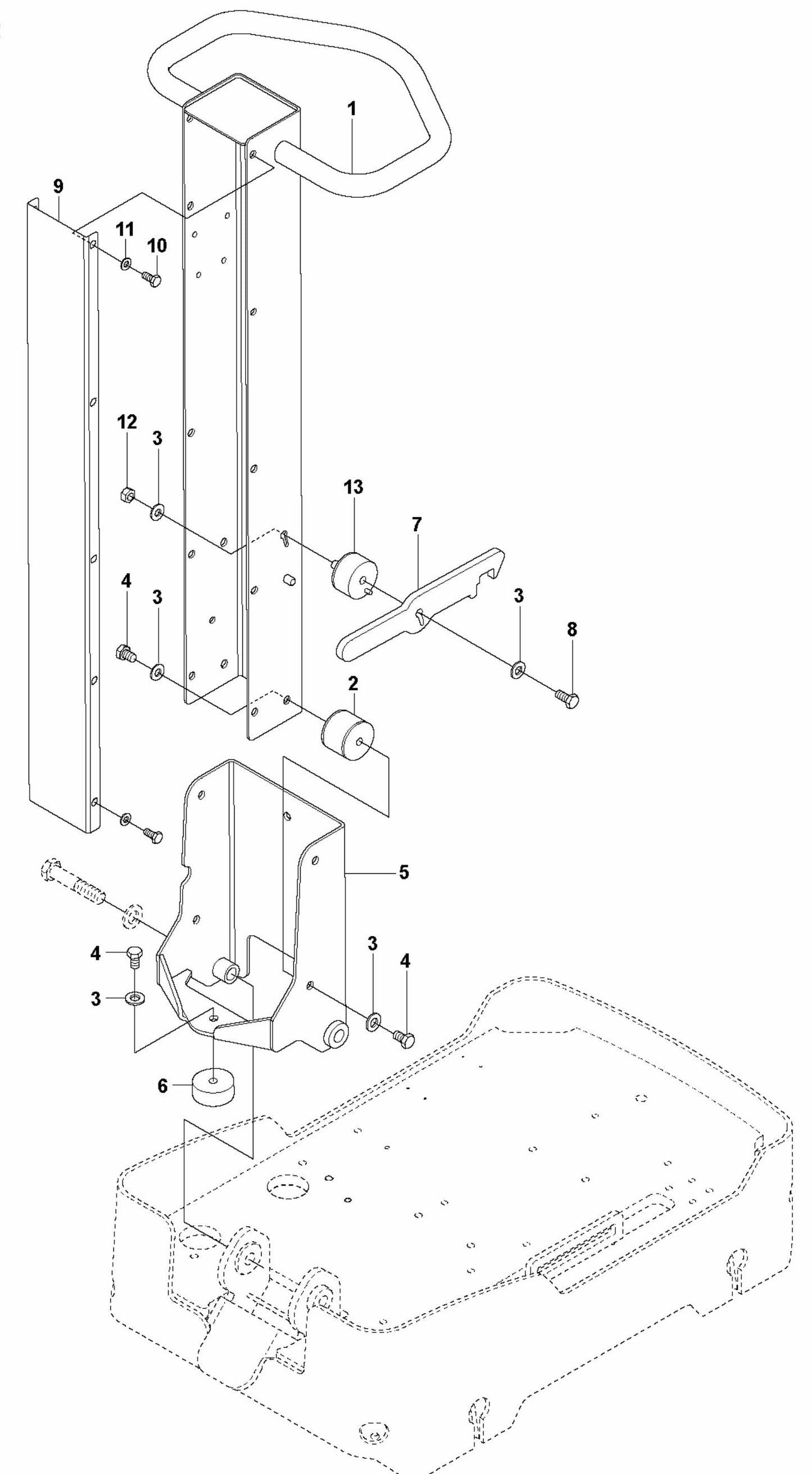 Handle Assembly Parts For LG 300 By Husqvarna