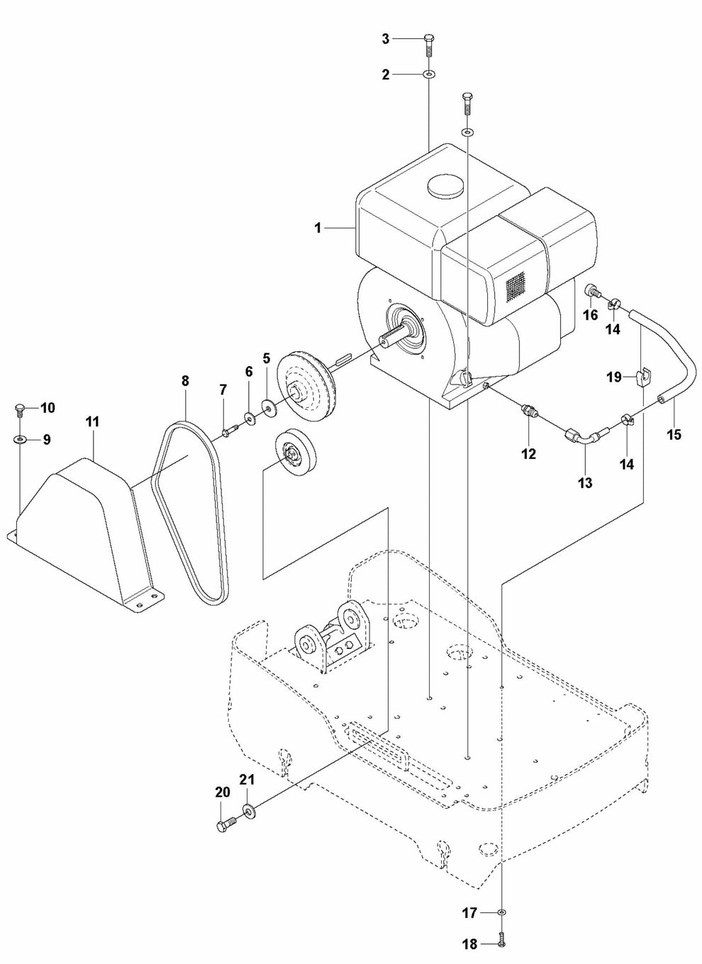 Engine Installation - Honda Assembly Parts For LG 300 By Husqvarna