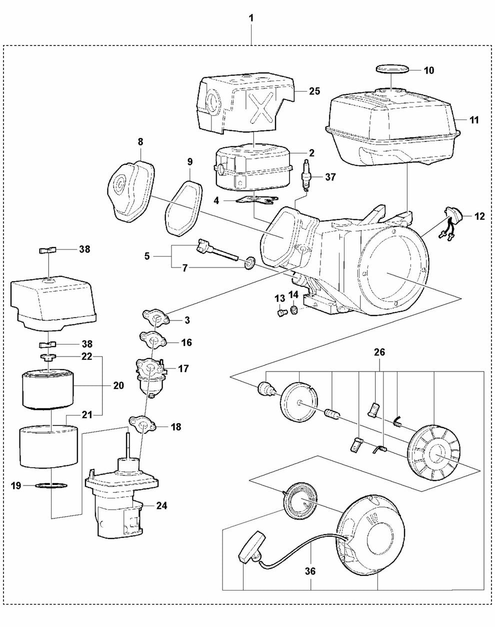 Engine - Honda Assembly Parts For LG 300 By Husqvarna