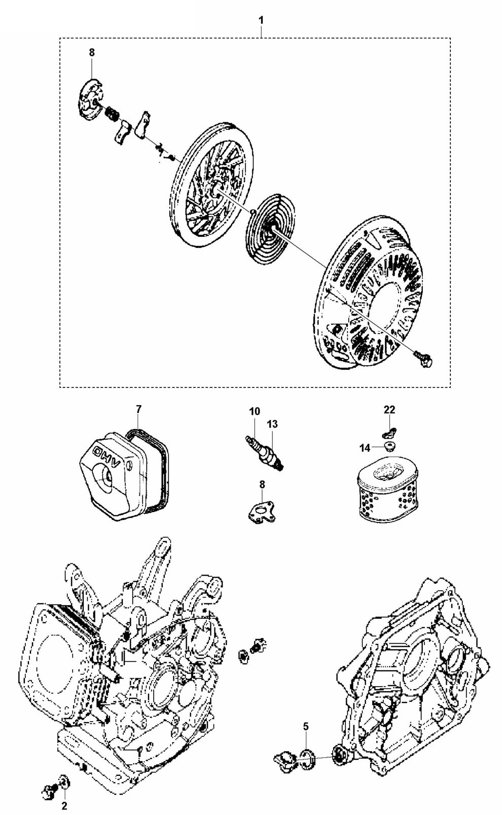 Engine- Honda GX 390 Assembly Parts For LG 400 By Husqvarna