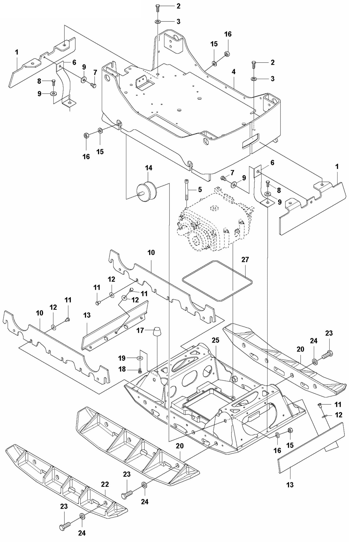 Ground Plate Installation Assembly Parts For LG 504 Reversible Plate Compactor By Husqvarna