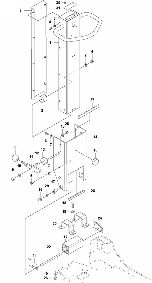 Handle Assembly Parts For LG 504 Reversible Plate Compactor By Husqvarna
