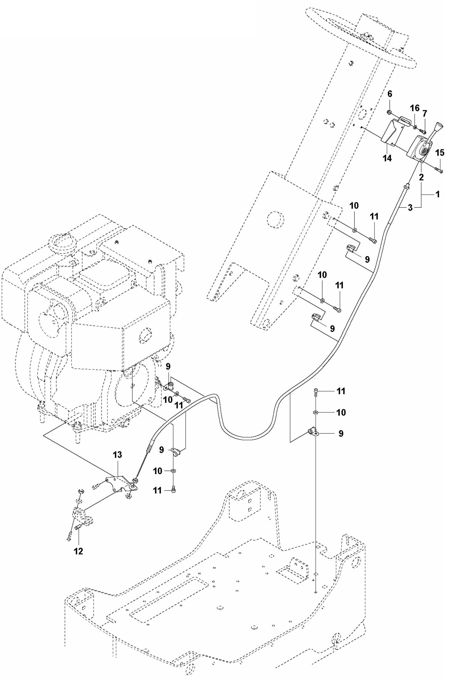 Throttle Control - Hatz - Non EPA Assembly Parts For LG 504 Reversible Plate Compactor By Husqvarna
