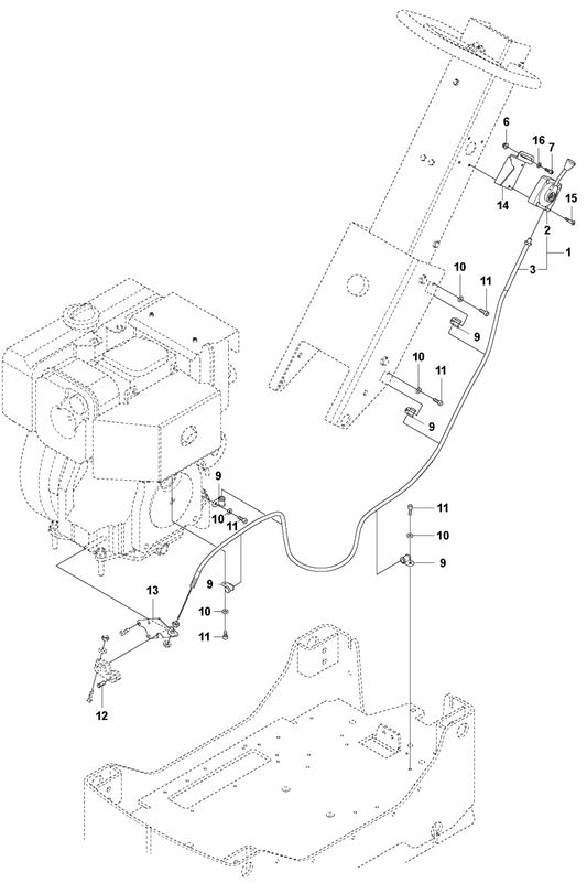 Throttle Control - Hatz - Non EPA Assembly Parts For LG 504 Reversible Plate Compactor By Husqvarna