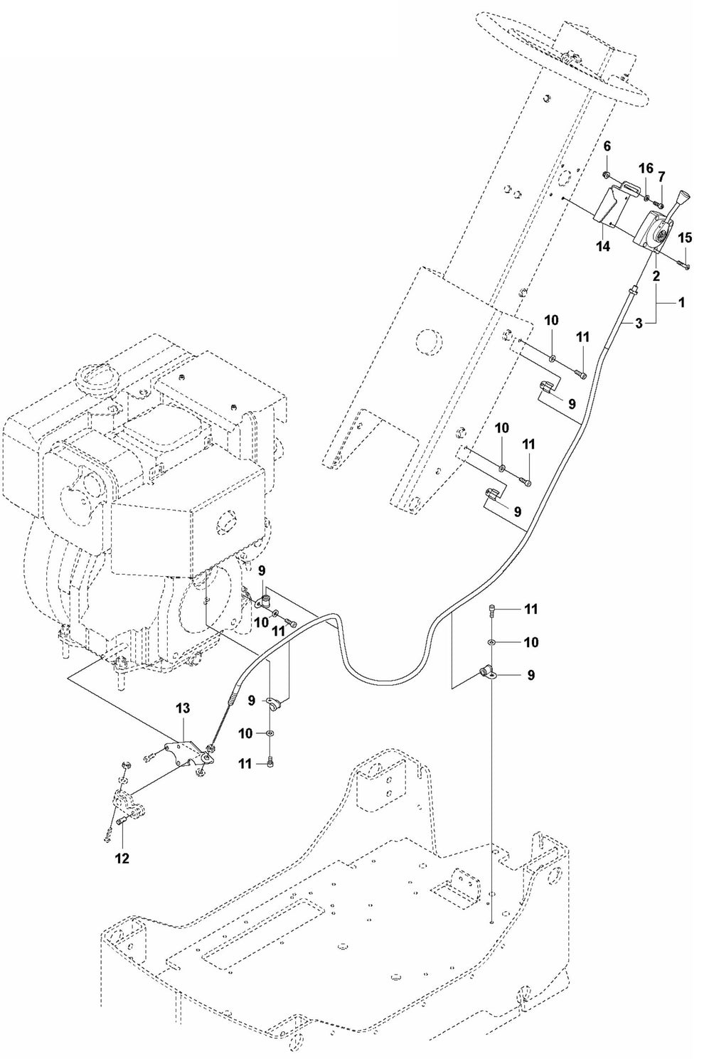 Throttle Control - Hatz - Non EPA Assembly Parts For LG 504 Reversible Plate Compactor By Husqvarna