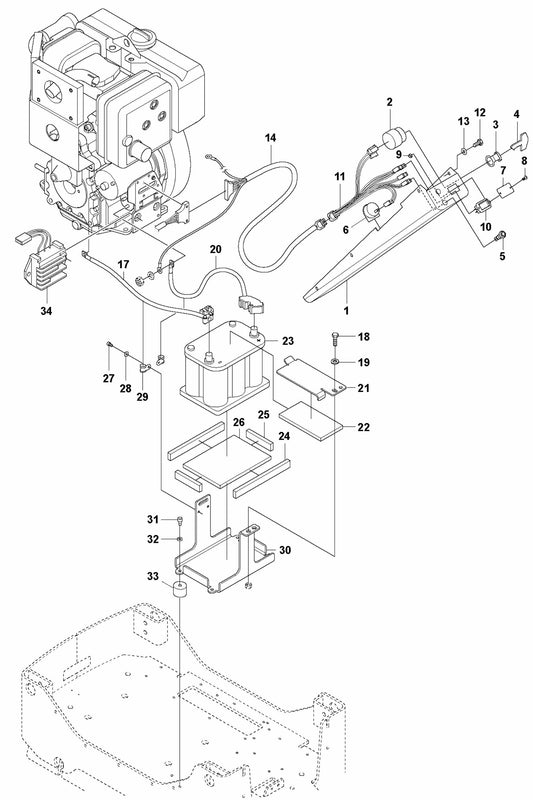 Electrical Assembly Parts For LG 504 Reversible Plate Compactor By Husqvarna