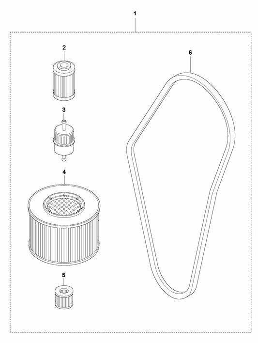 12 Months / 500 Hours Service Kit - Hatz Assembly Parts For LG 504 Reversible Plate Compactor By Husqvarna