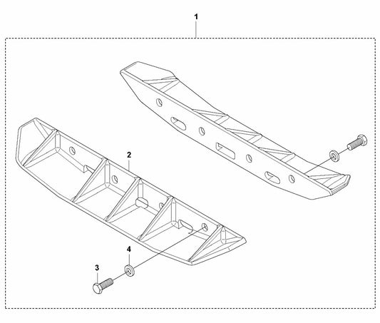 Extension Plate Kit 2X150 mm (5X5.90") Assembly Parts For LG 504 Reversible Plate Compactor By Husqvarna