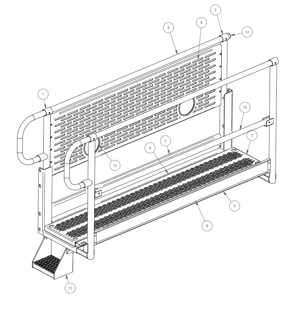  TRTP255T4 Triple Roller Tube Pavers LH End Access Platform Assembly Parts by Allen Engineering