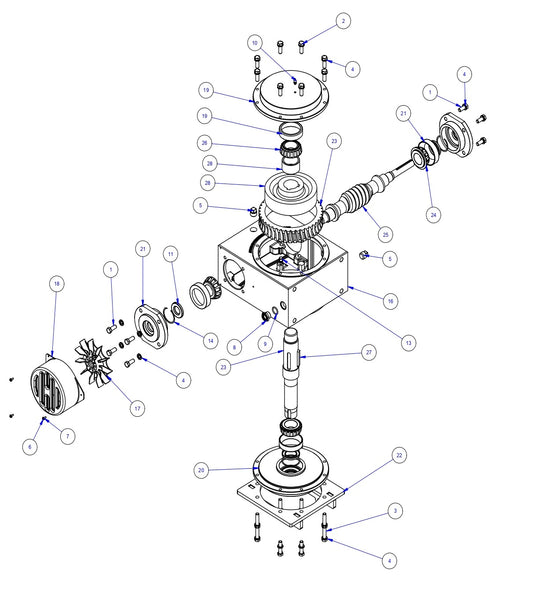HP205 High Performance Riders Left Hand Gearbox Assembly Parts by Allen Engineering