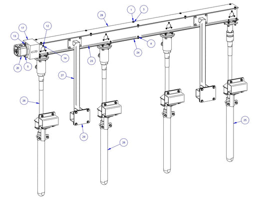 TRTP275 Triple Roller Tube Pavers LH Rack Assembly-1 Parts by Allen Engineering