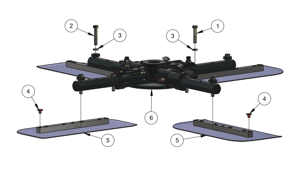 RP235, RP245 Polishing Trowels Lower Rotor (Left Hand) Assembly Parts by Allen Engineering