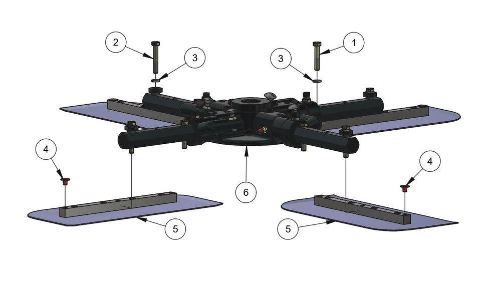 RP235, RP245 Polishing Trowels Lower Rotor (Left Hand) Assembly Parts by Allen Engineering