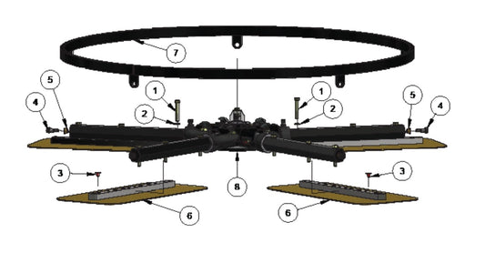 MSP475 Mechanical Super Pro Lower Rotor Assembly (Left Hand) Parts by Allen Engineering