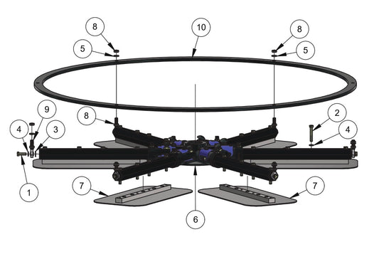 HDX600 Hydra Drive Extreme Riders Lower Rotor Assembly (Left Hand) Parts By Allen Engineering