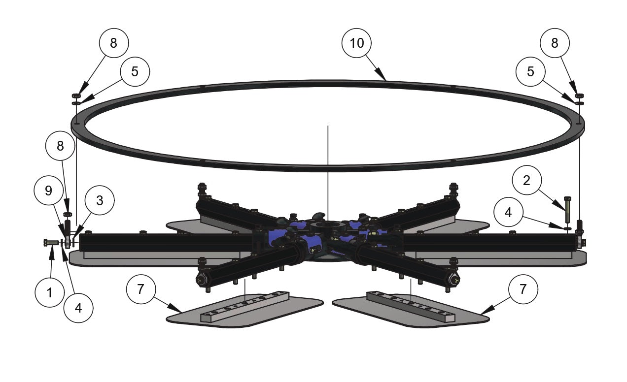 HDX600 Hydra Drive Extreme Riders Lower Rotor Assembly (Right Hand) Parts By Allen Engineering