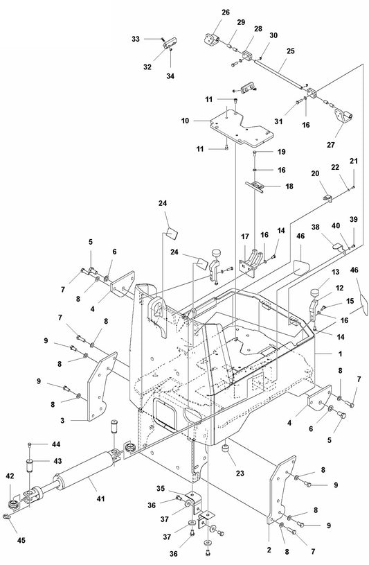 Frame-Rear Assembly Parts For LP 9505 Trench Roller By Husqvarna