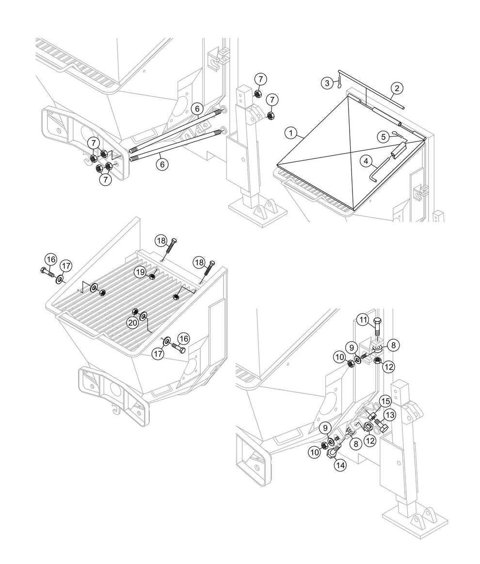 LS600 Hopper Attachment Assembly Parts