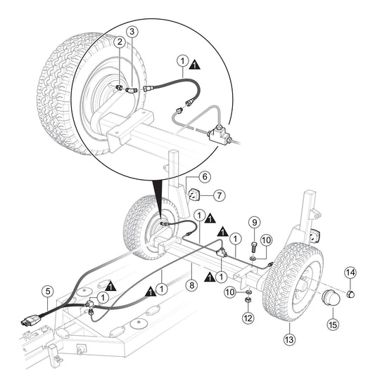 LS600P Axle/Brake Line and Light Assembly Parts